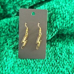 Gold Lightning Bolt Earrings